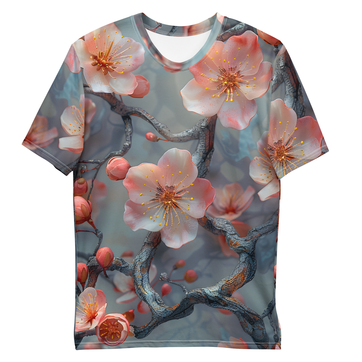 Cherry Blossom Men's T-shirt - Psychedelic All Over Print