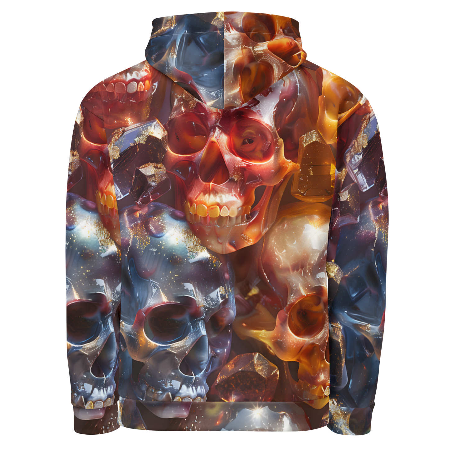 Crystal Skulls Unisex Hoodie - Psychedelic All Over Print