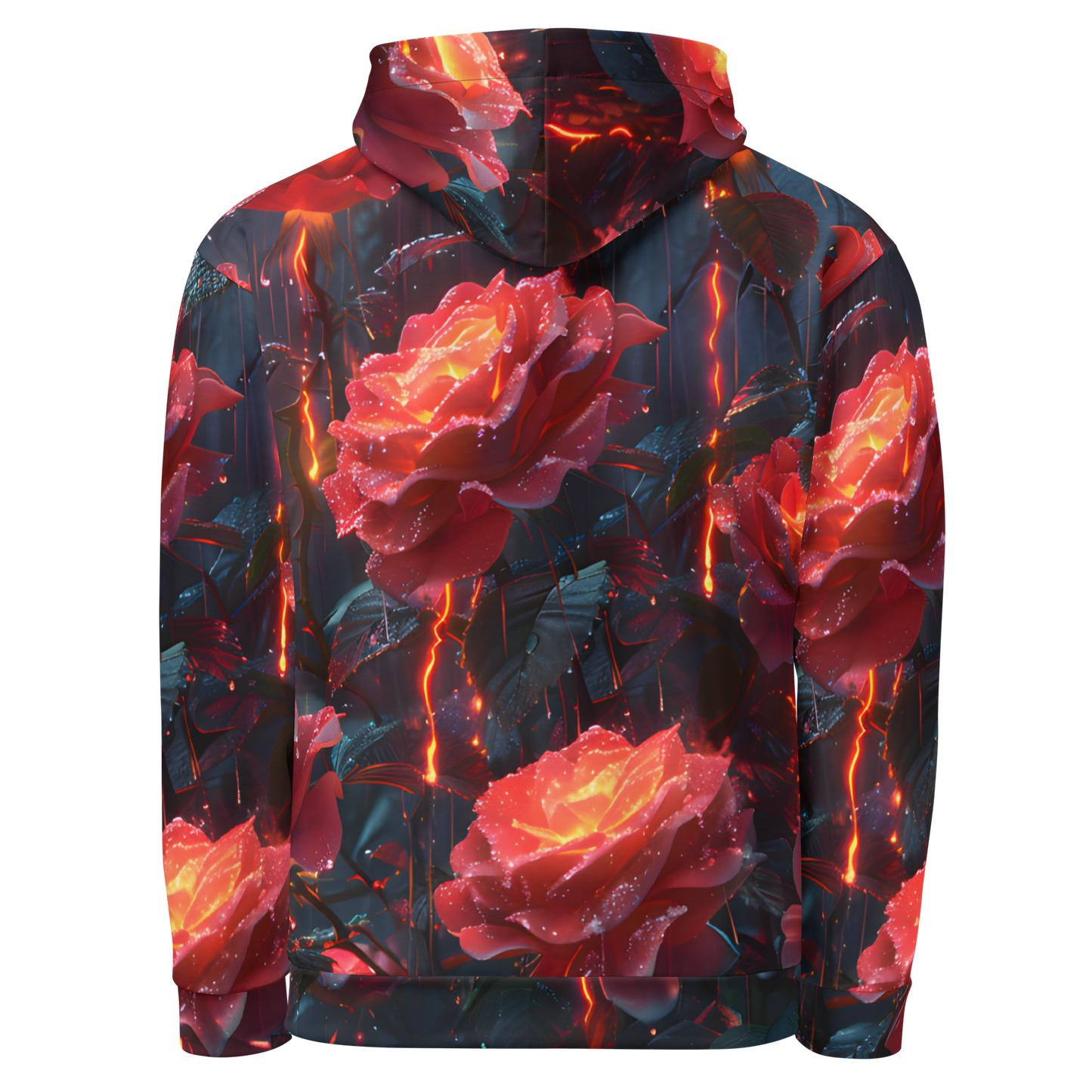 Rose Rain Unisex Hoodie - Psychedelic All Over Print