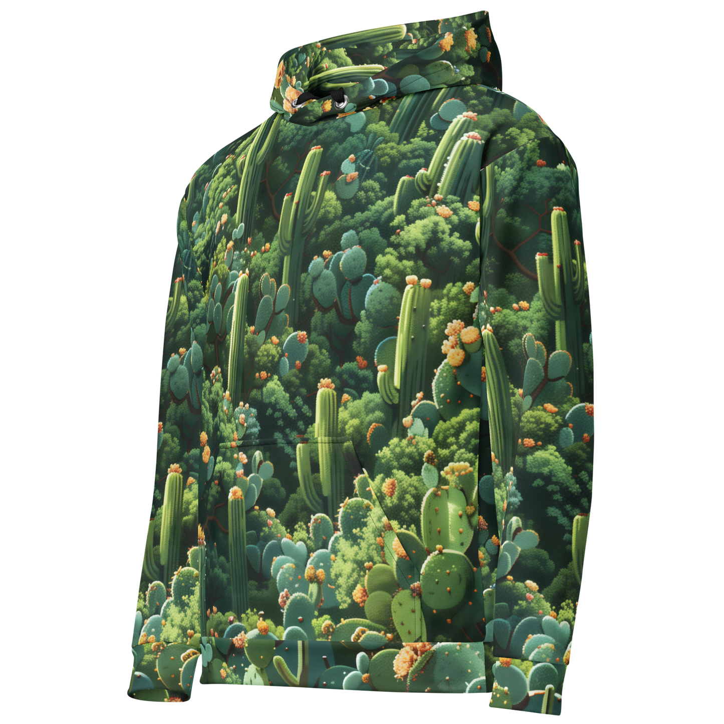Cactus World Unisex Hoodie - Psychedelic All Over Print