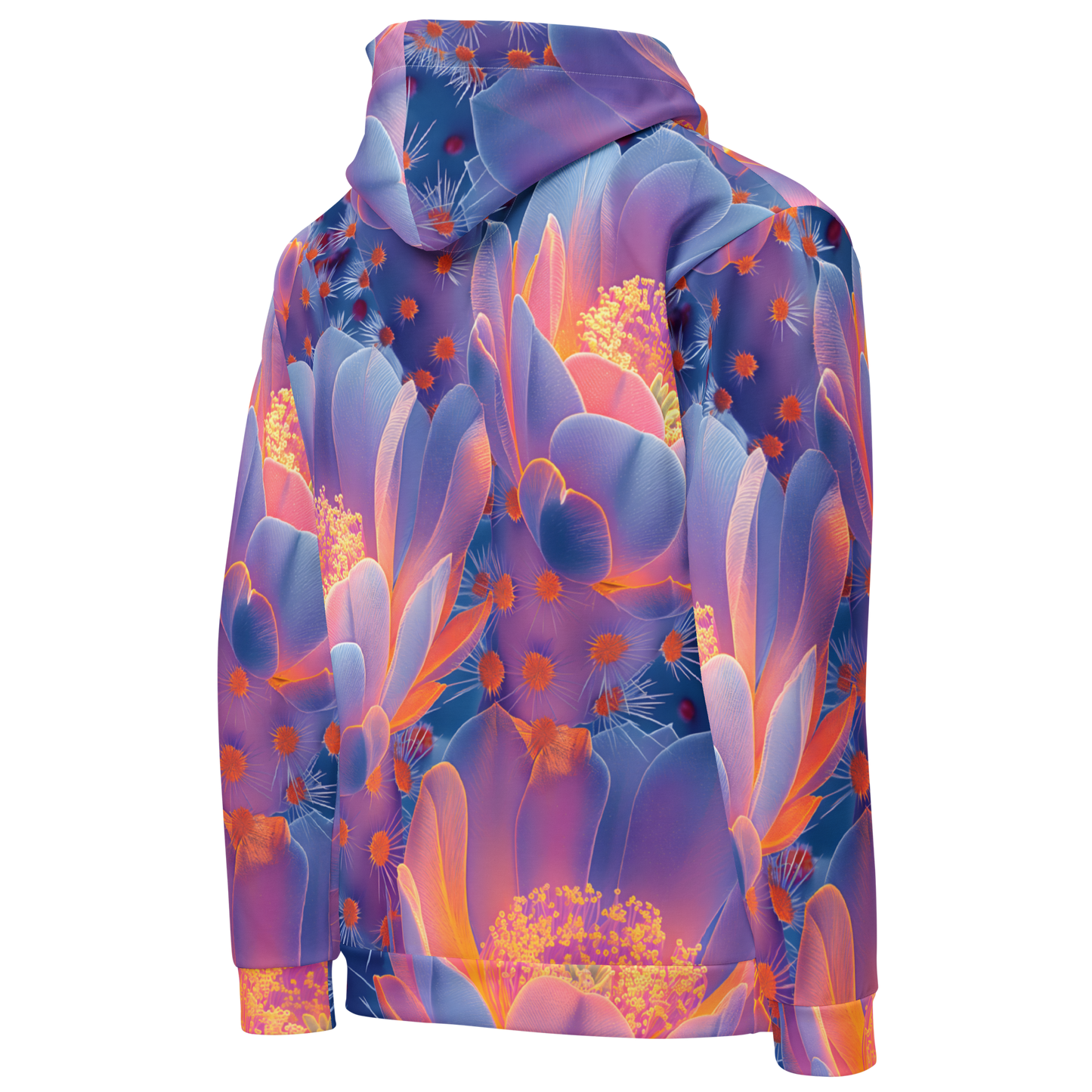 Cactus Glow Unisex Hoodie - Psychedelic All Over Print
