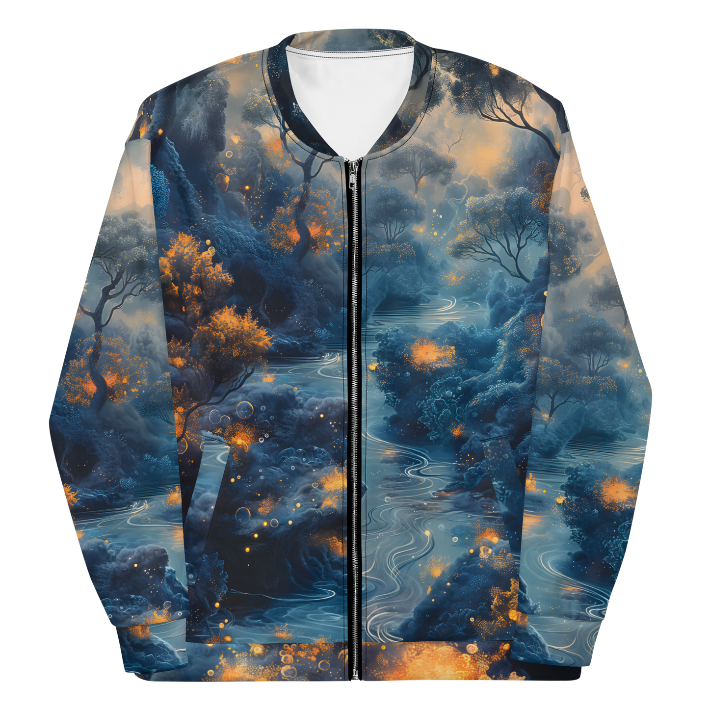 Dark River Unisex Bomber Jacket - Psychedelic All Over Print