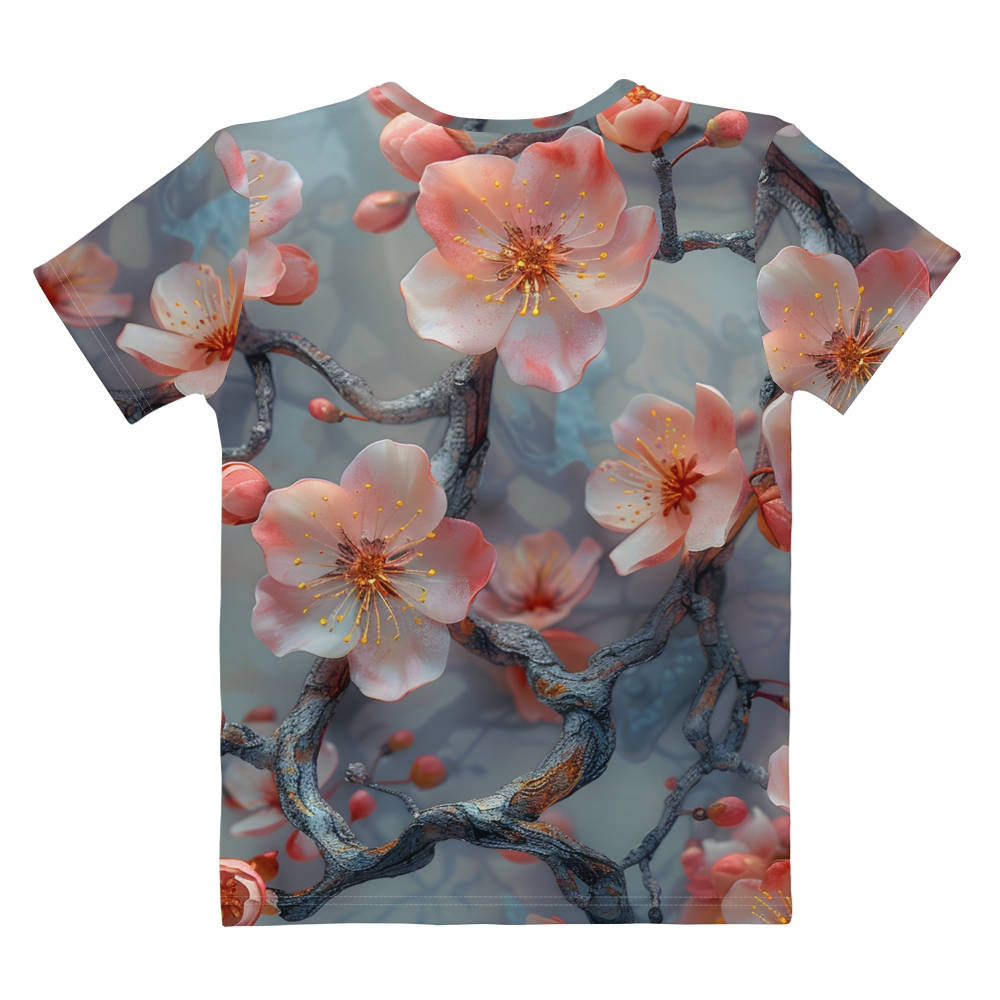 Cherry Blossom Women's T-shirt - Psychedelic All Over Print