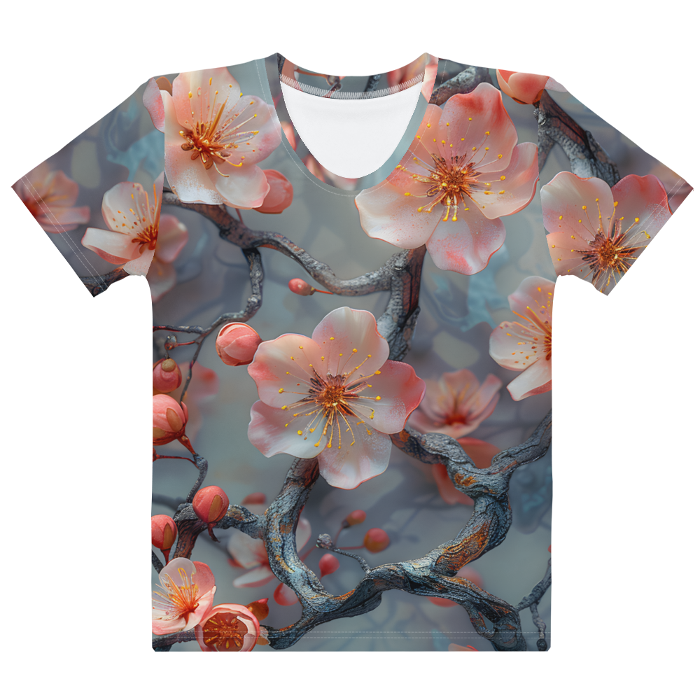 Cherry Blossom Women's T-shirt - Psychedelic All Over Print