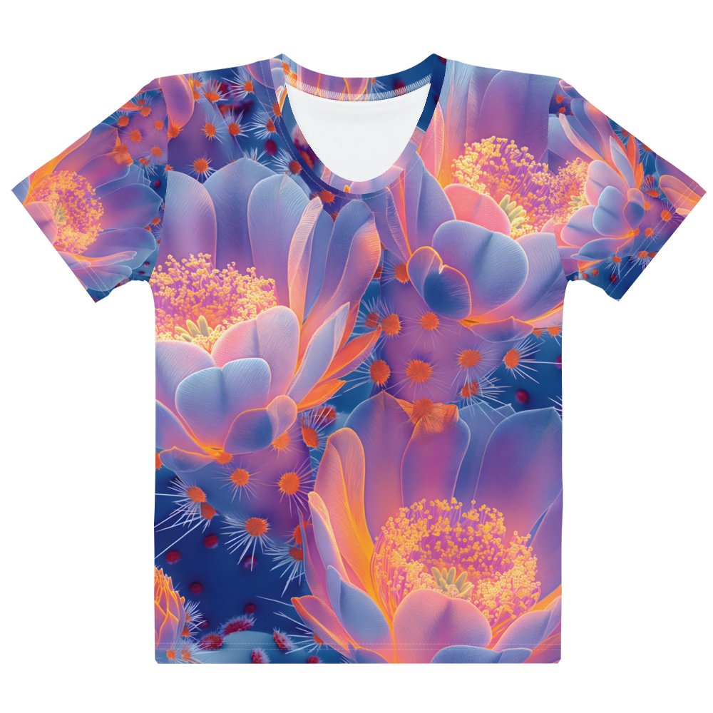 Cactus Glow Women's T-shirt - Psychedelic All Over Print
