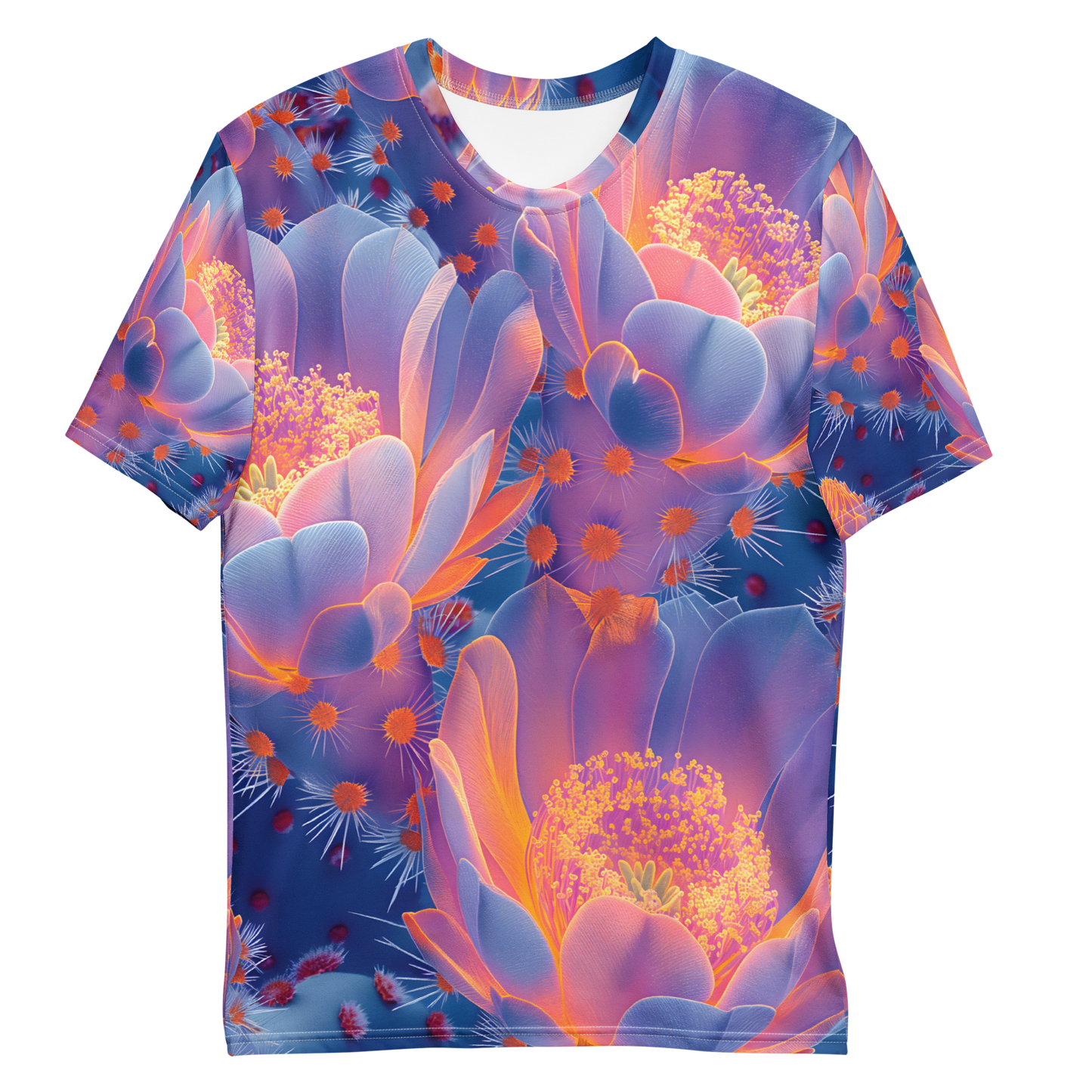Cactus Glow Men's T-shirt - Psychedelic All Over Print