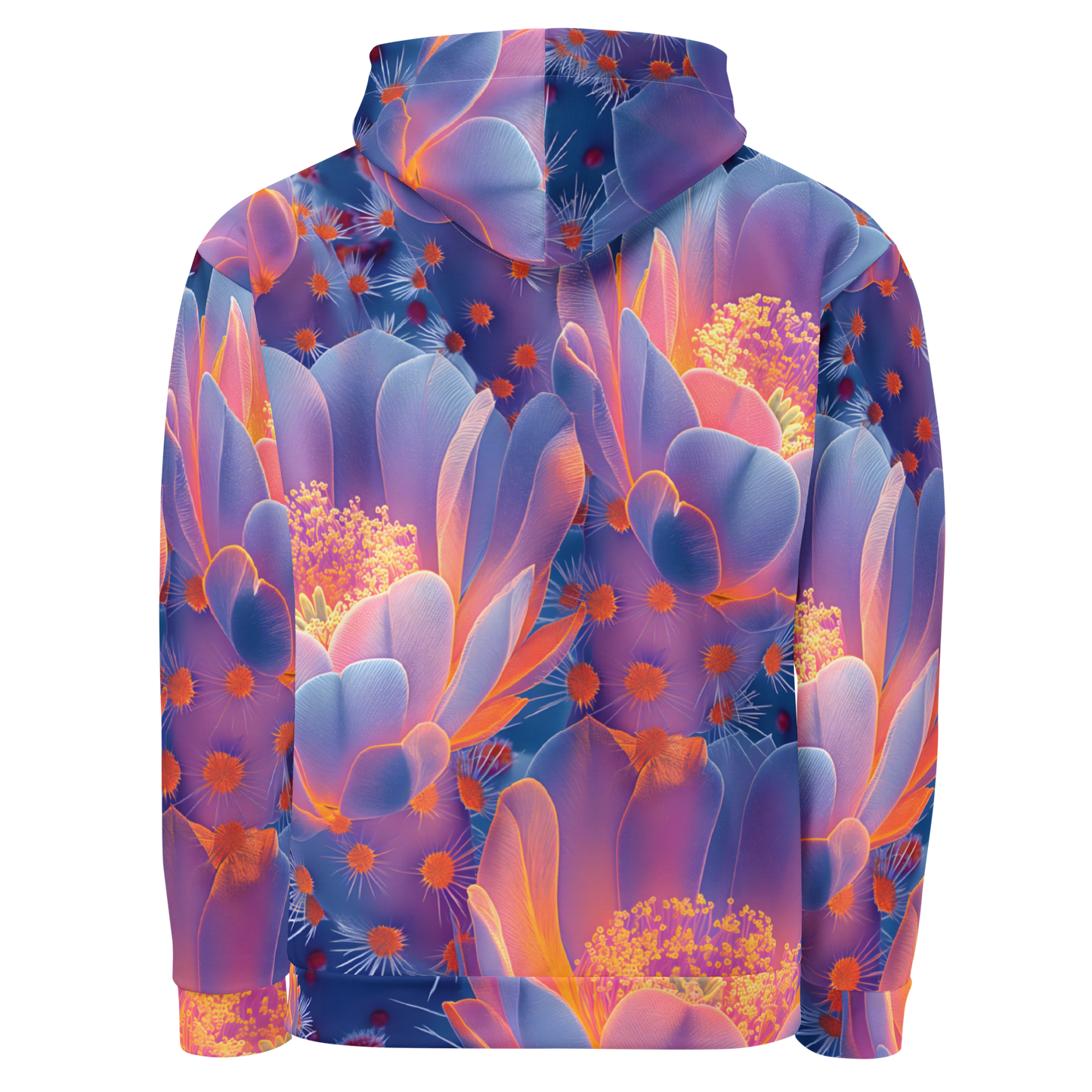 Cactus Glow Unisex Hoodie - Psychedelic All Over Print