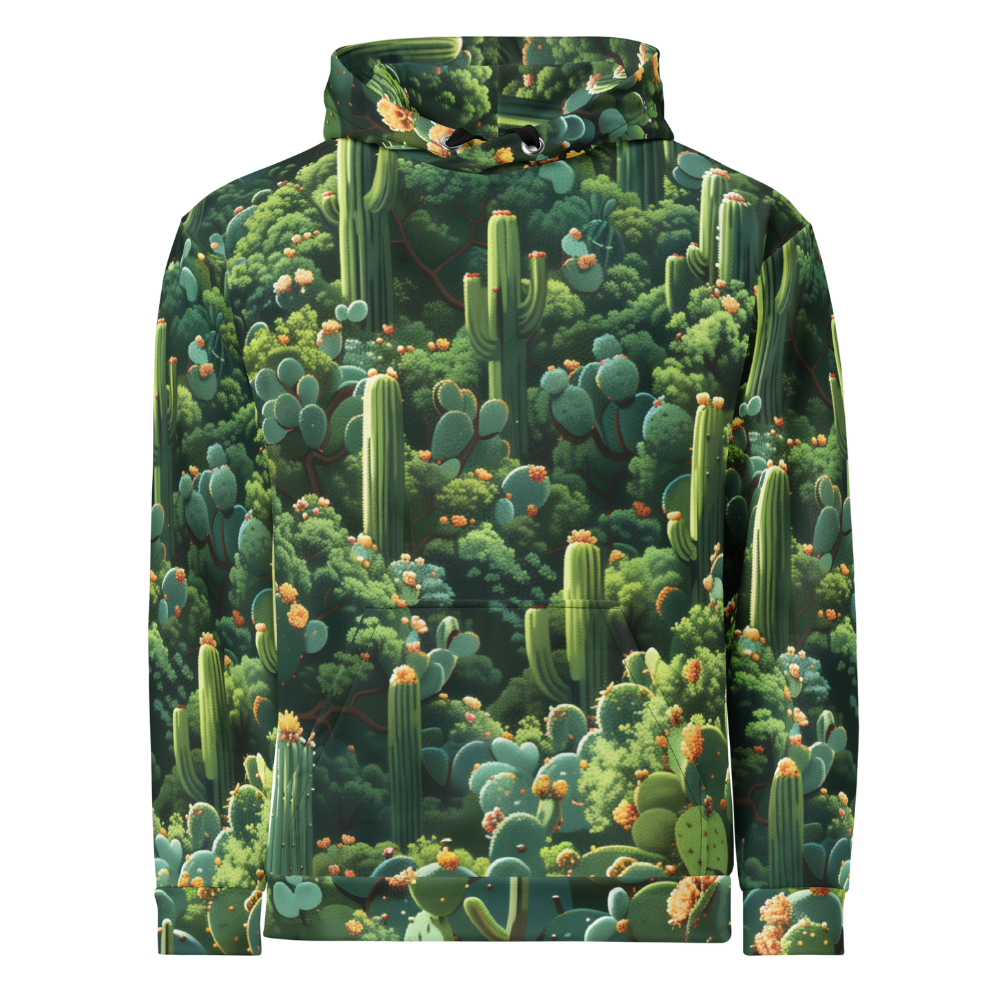 Cactus World Unisex Hoodie - Psychedelic All Over Print