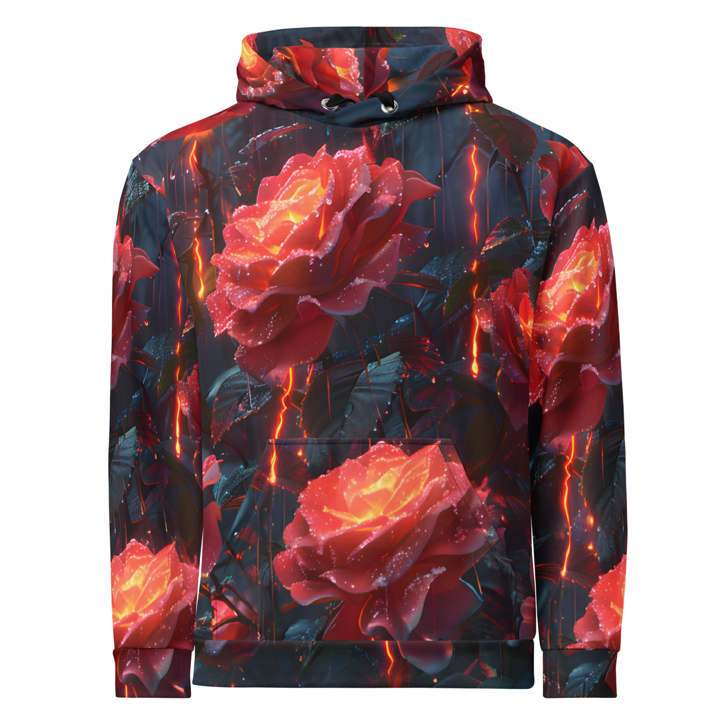 Rose Rain Unisex Hoodie - Psychedelic All Over Print