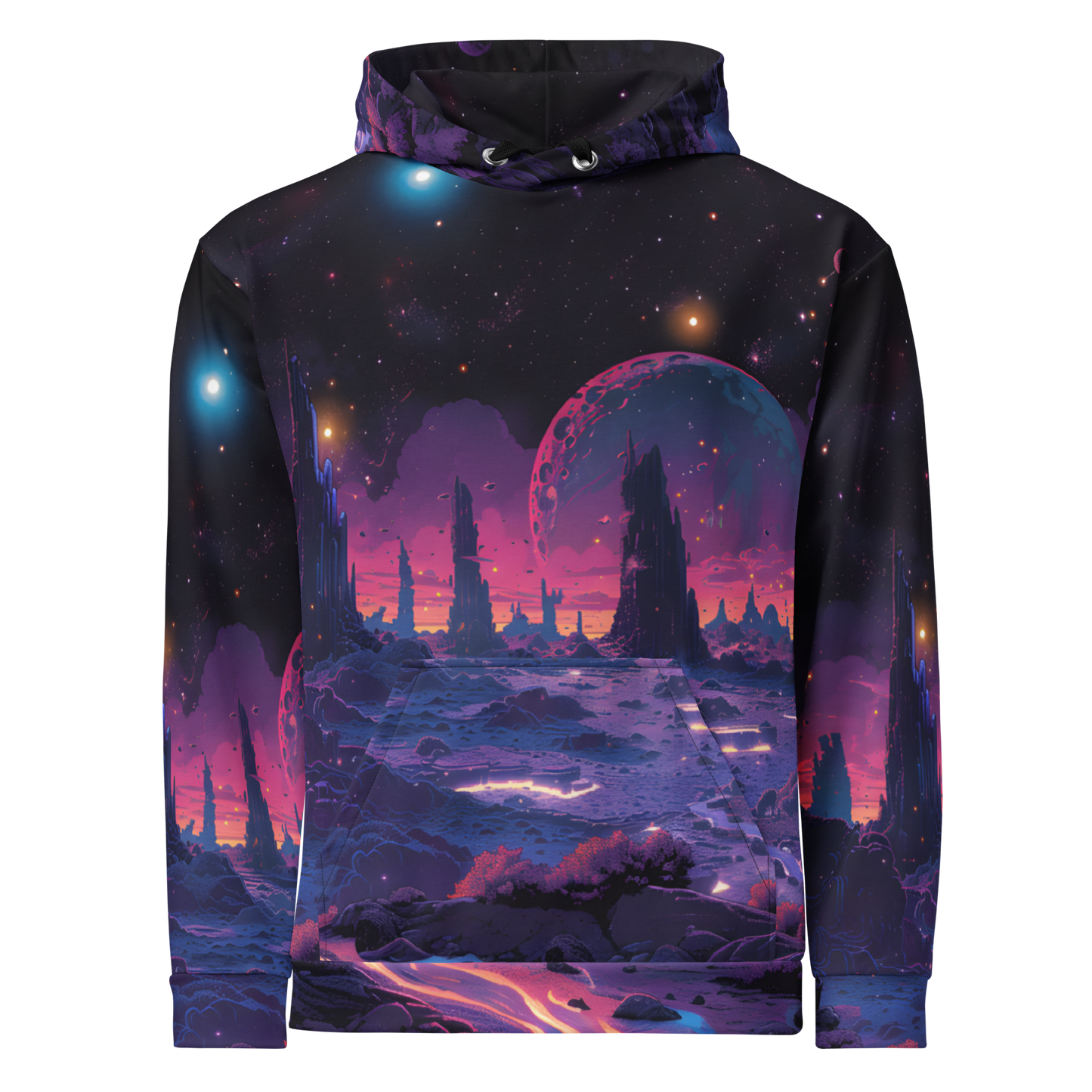 Other Moons Unisex Hoodie - Psychedelic All Over Print