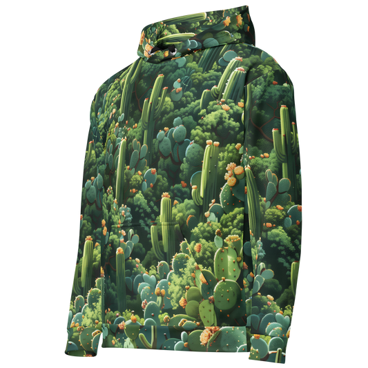 Cactus World Unisex Hoodie - Psychedelic All Over Print