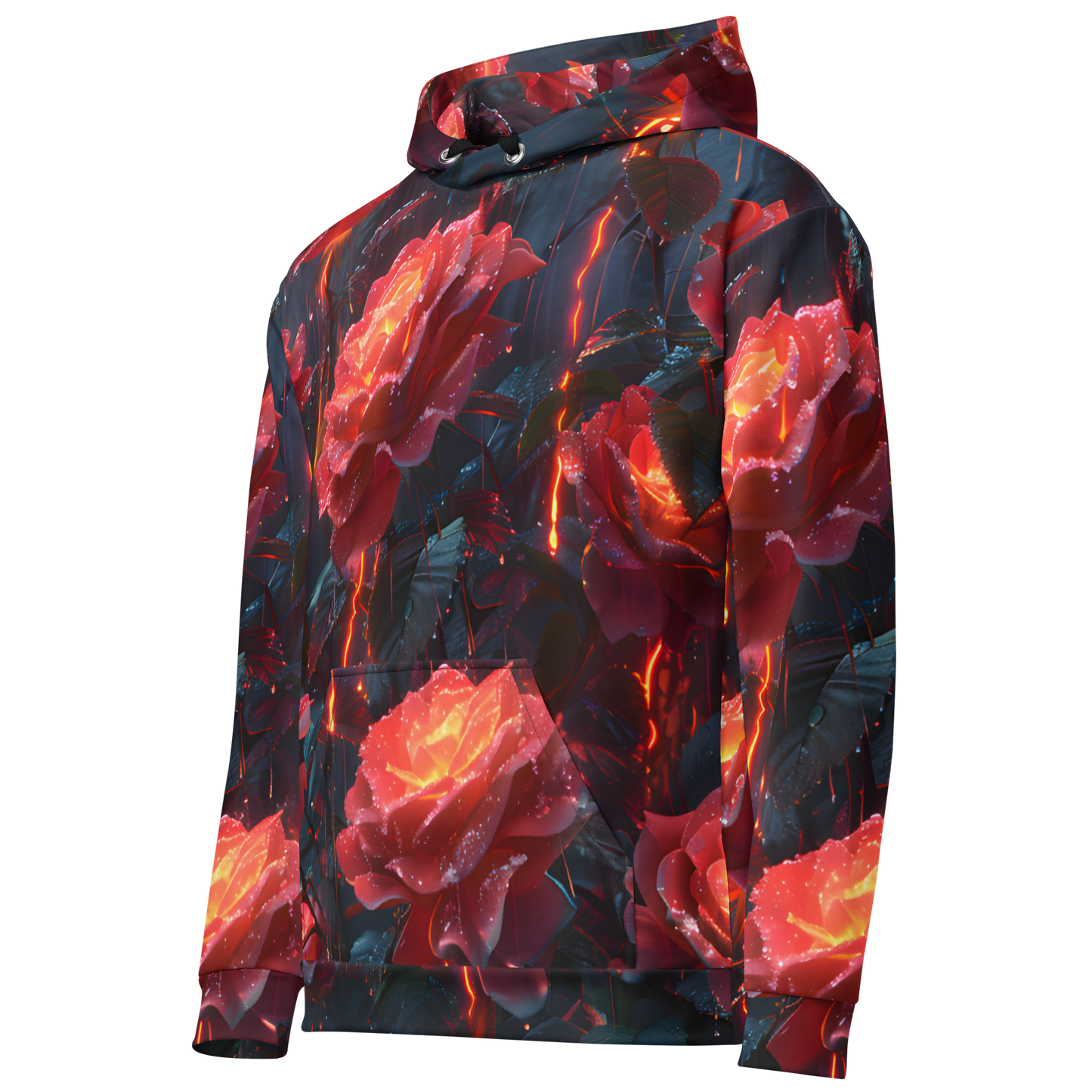 Rose Rain Unisex Hoodie - Psychedelic All Over Print