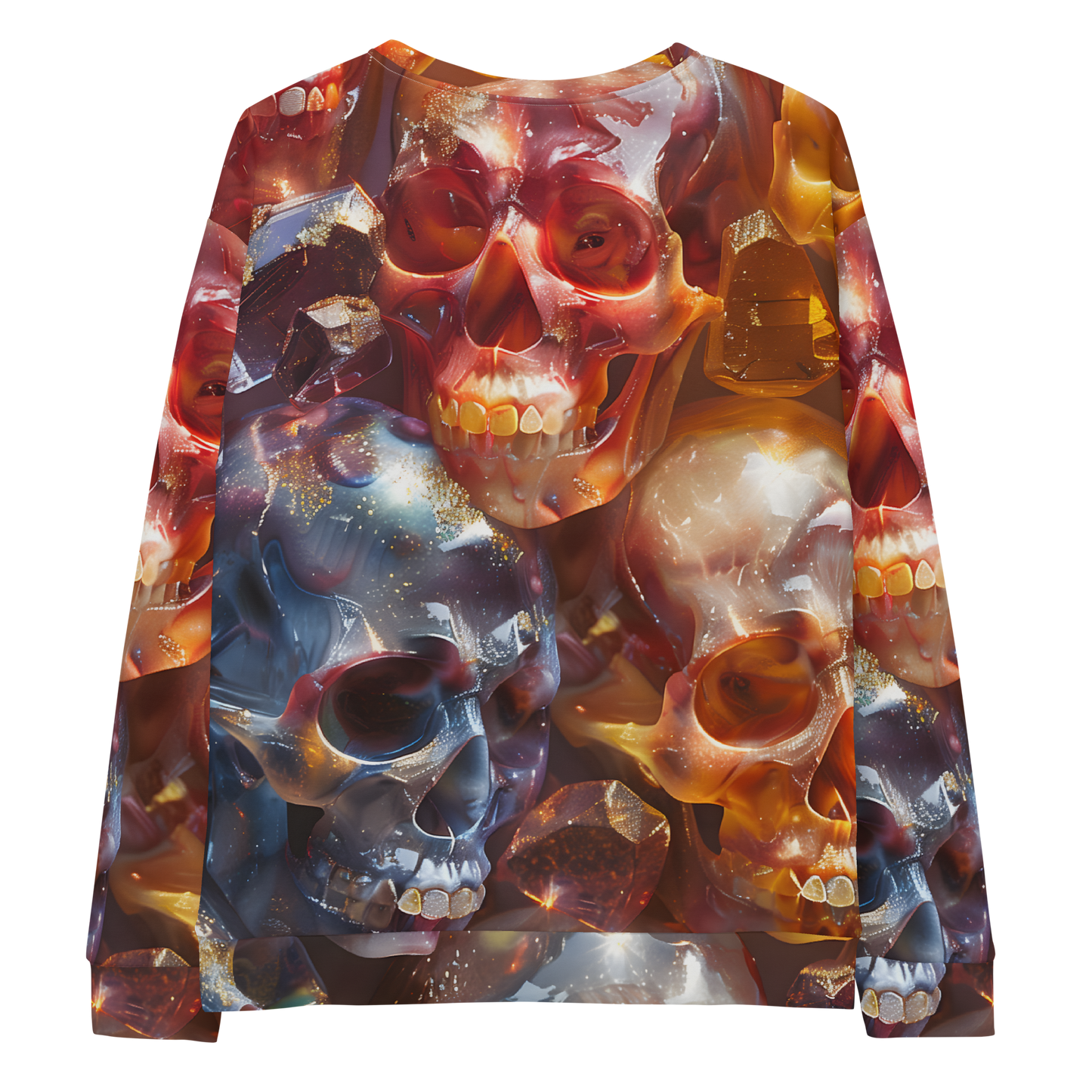 Crystal Skulls Unisex Sweatshirt - Psychedelic All Over Print