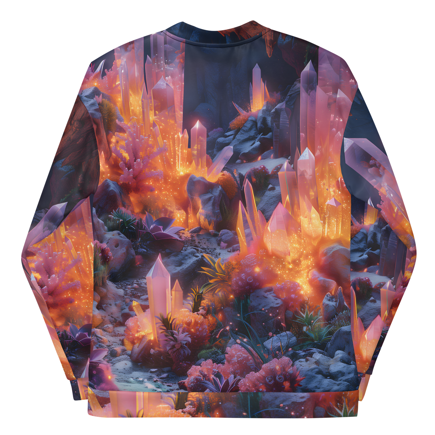 Crystal Cave Unisex Bomber Jacket - Psychedelic All Over Print