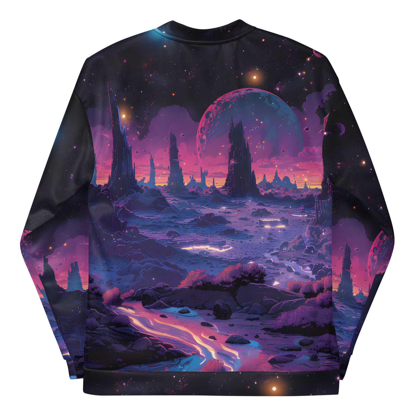 Other Moons Unisex Bomber Jacket - Psychedelic All Over Print