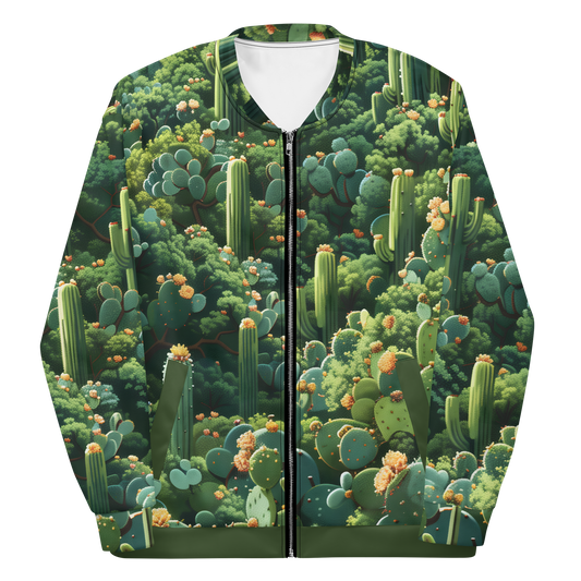 Cactus World Unisex Bomber Jacket - Psychedelic All Over Print