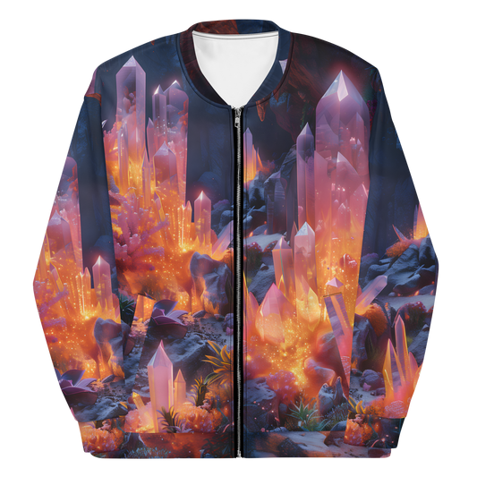 Crystal Cave Unisex Bomber Jacket - Psychedelic All Over Print