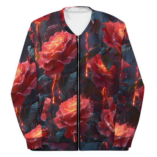 Rose Rain Unisex Bomber Jacket - Psychedelic All Over Print
