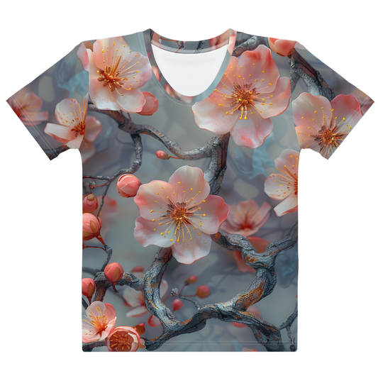 Cherry Blossom Women's T-shirt - Psychedelic All Over Print